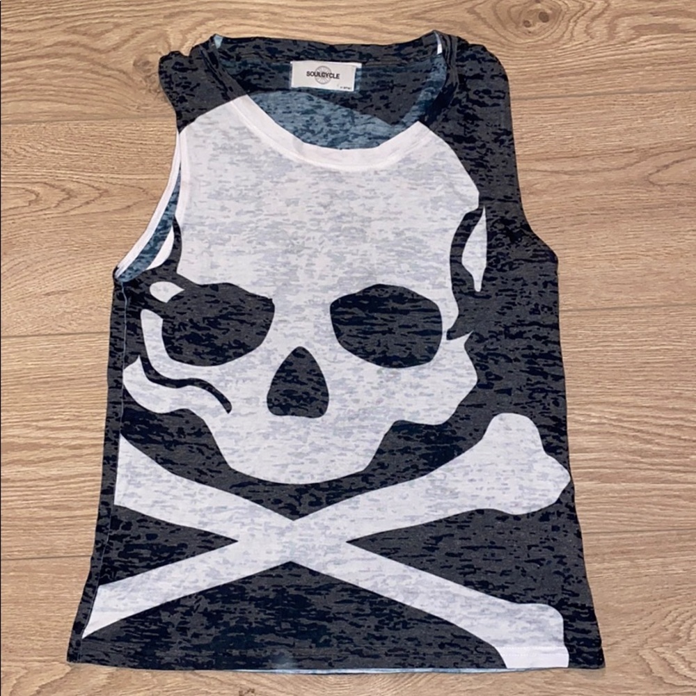 SoulCycle skull burnout muscle tank